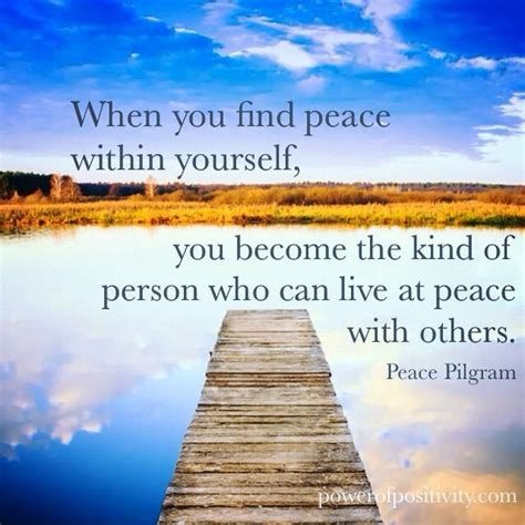 'I can live at peace' .